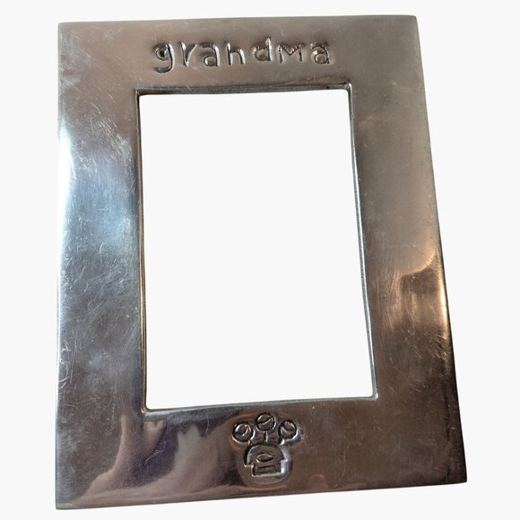 Grandma Silver Metal Picture Frame Shabby Distressed - Picture 2 of 5